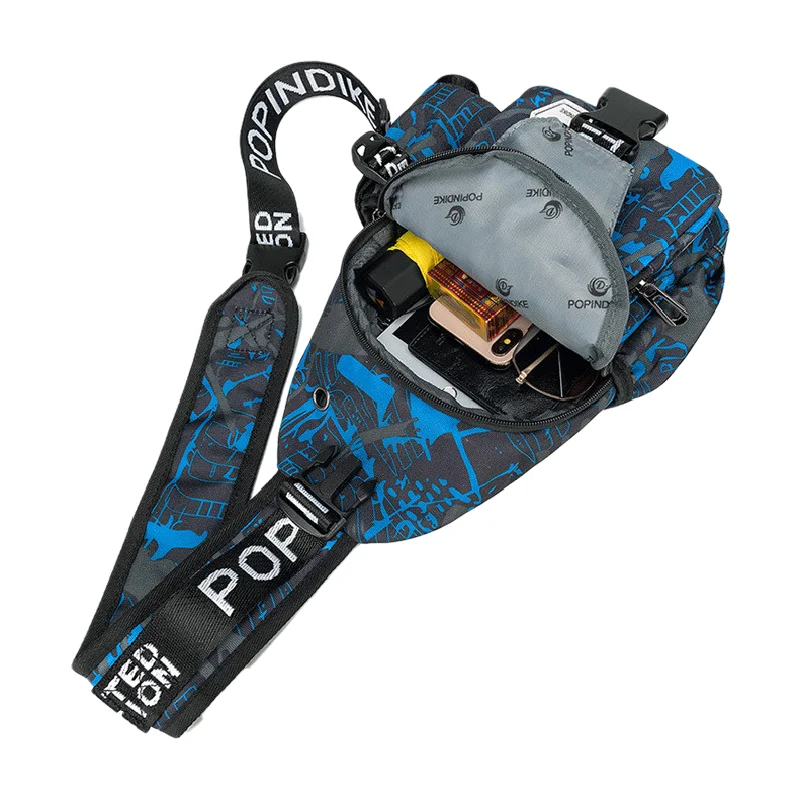 women's Fashion shoulder Oxford waterproof Chest Bags Maple leaf printing Messenger bag woman Half Moon small chest bags