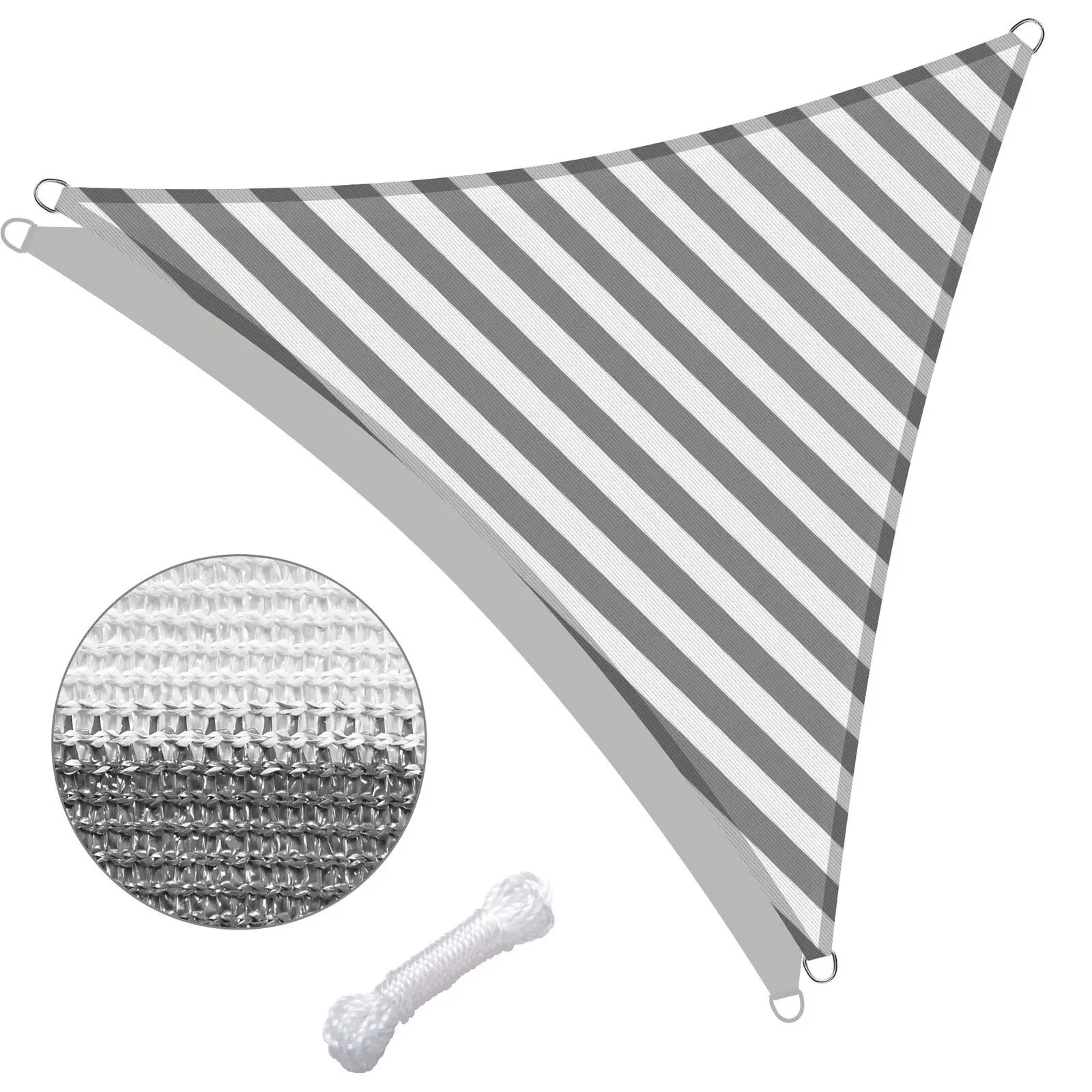 

3 'x 3' x 3 'треугольный солнцезащитный козырек Эффективная УФ-защита серый + белый