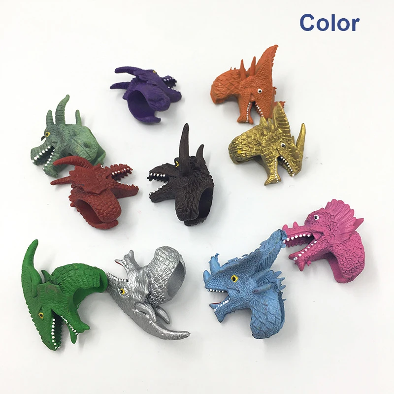 

1PCS New Strange Fun Little Toys Dinosaur Head Finger Puppets Party Favors Finger Kids Educational Hand Toy