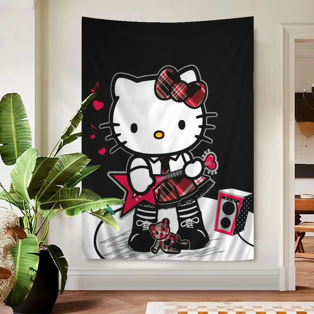 Sanrio H-Hello K-Kitty аниме гобелен хиппи цветок настенные ковры декор для общежития