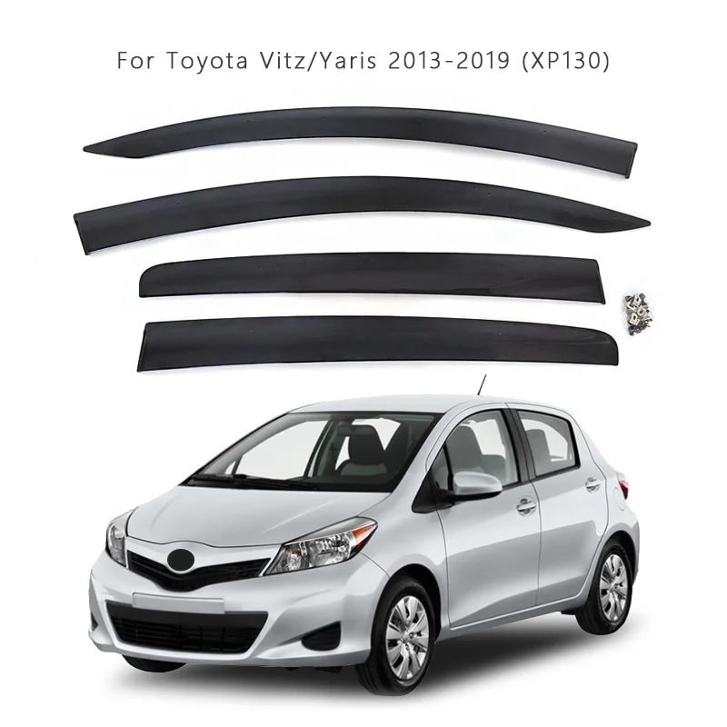 Фото Дефлекторы окон (ветровики) для Toyota Vitz/Yaris 2013-2019 XP130, защита от солнца и дождя №1
