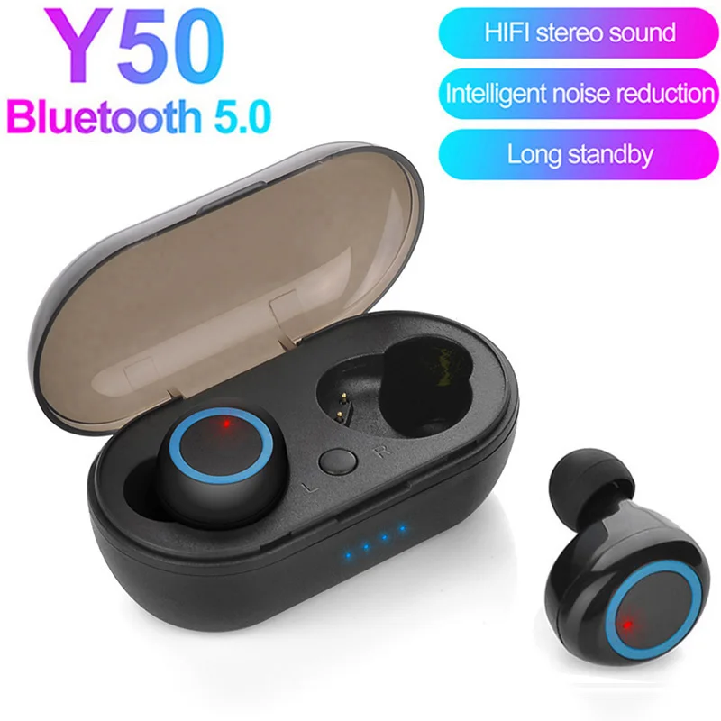 

New Y50 Wireless Bluetooth headsets In-ear touch Music Earphones Hifi stereo noise-cancelling earbuds Sports earbuds PK Pro6 I7s