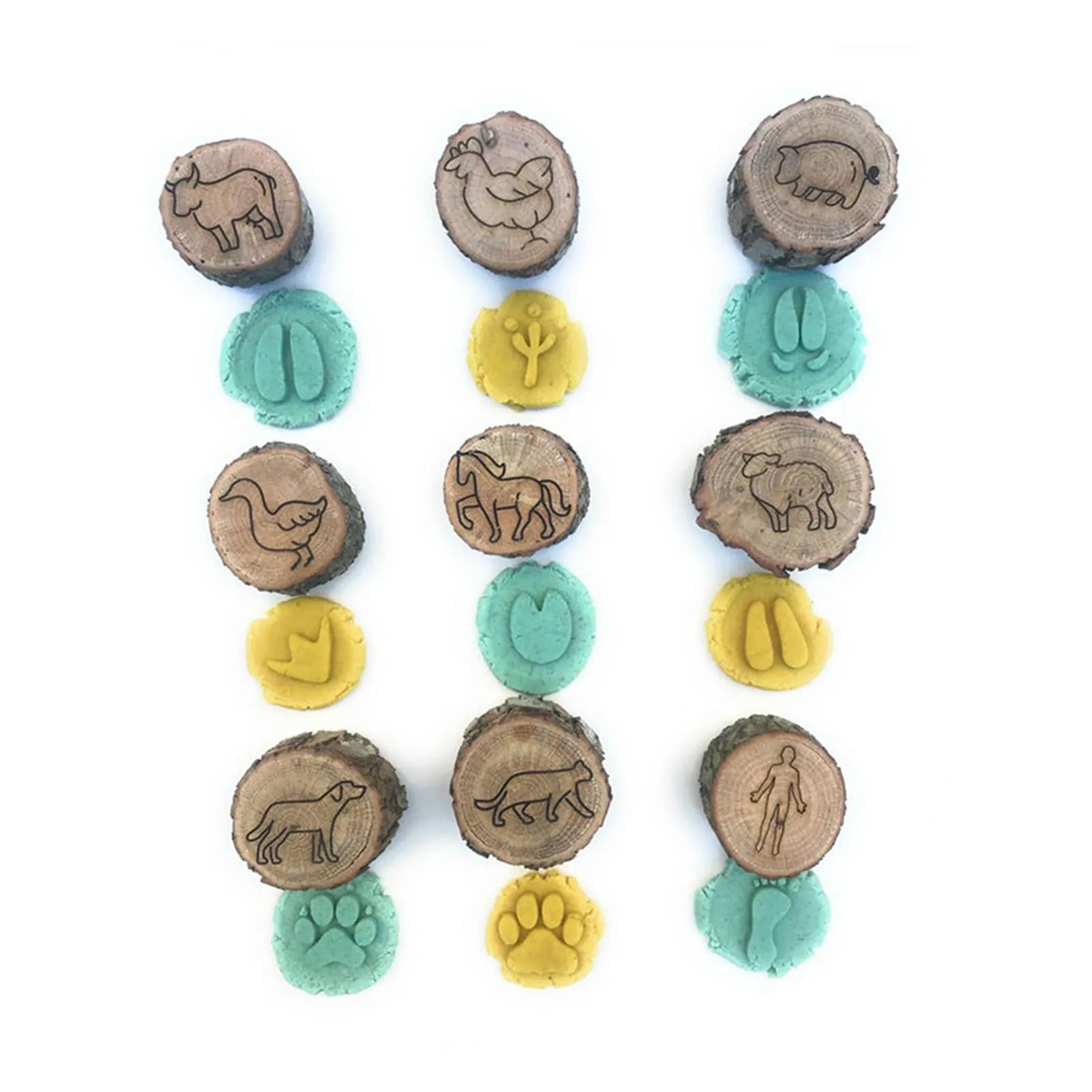 

9 шт., деревянные штампы для детских игрушек