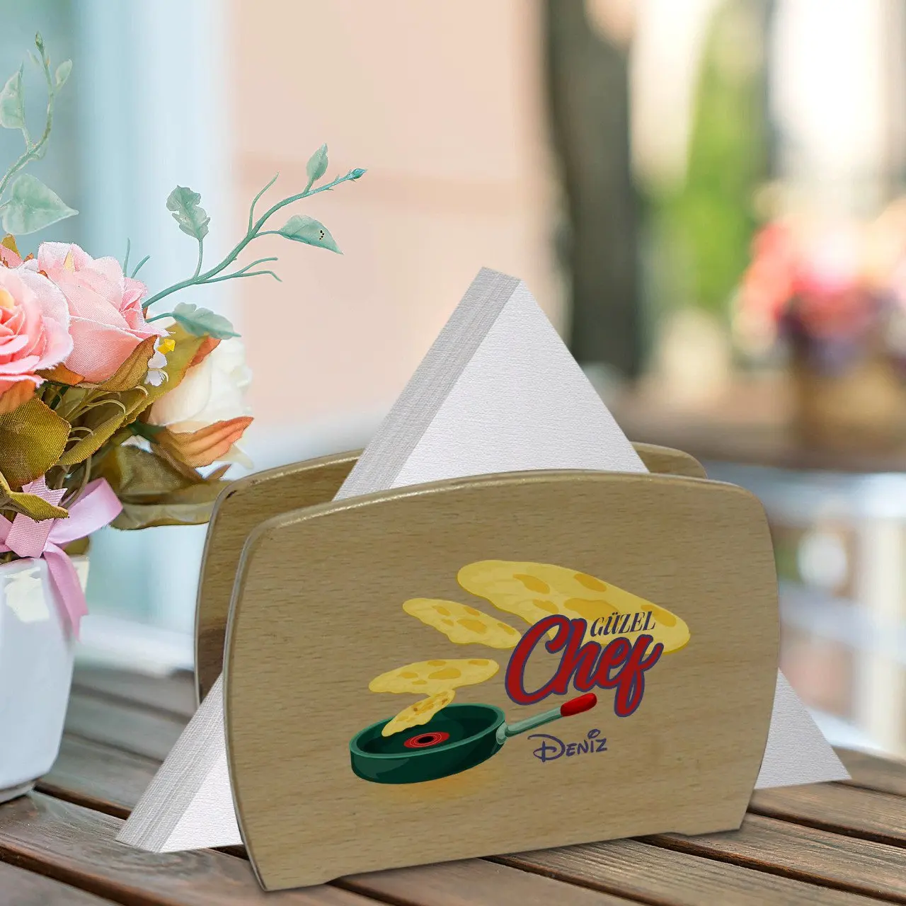 

Personalized Lovely Chef Design Luxury Wood Peçetelik-2