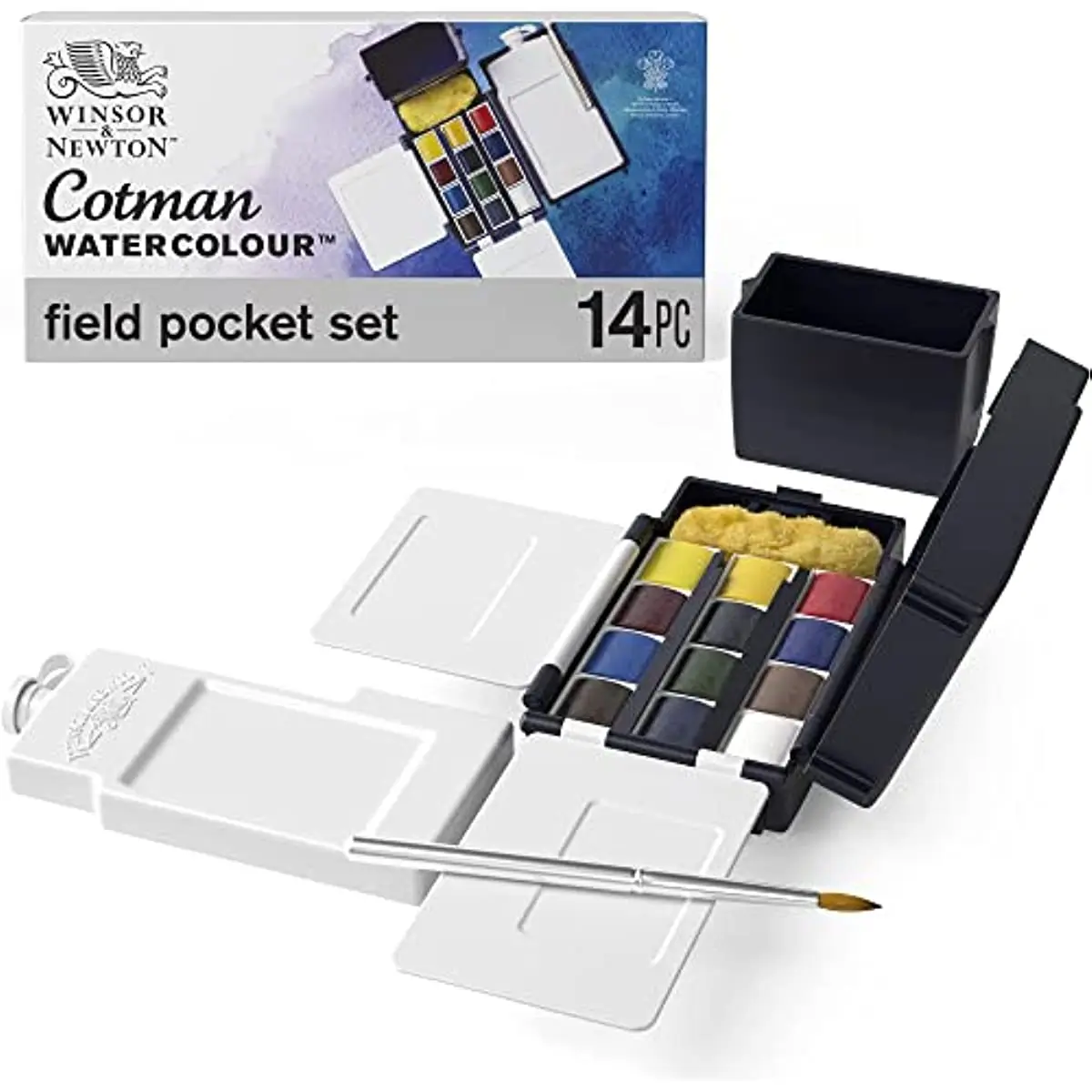 

Good Cotman Art For Supplies Water Winsor Field Set, 14 Colour Paint Piece Set, Transparency Half Artist Newton Box Pans