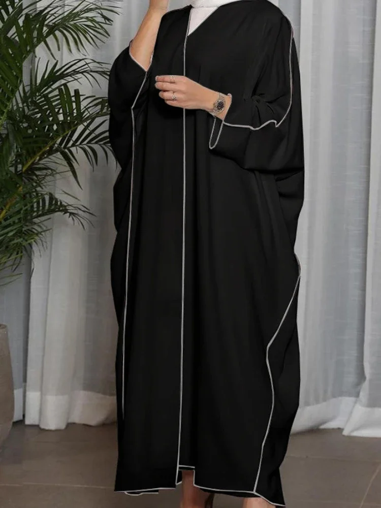 ИД мусульманское платье для женщин кардиган Jalabiya Abaya с рукавами летучая мышь