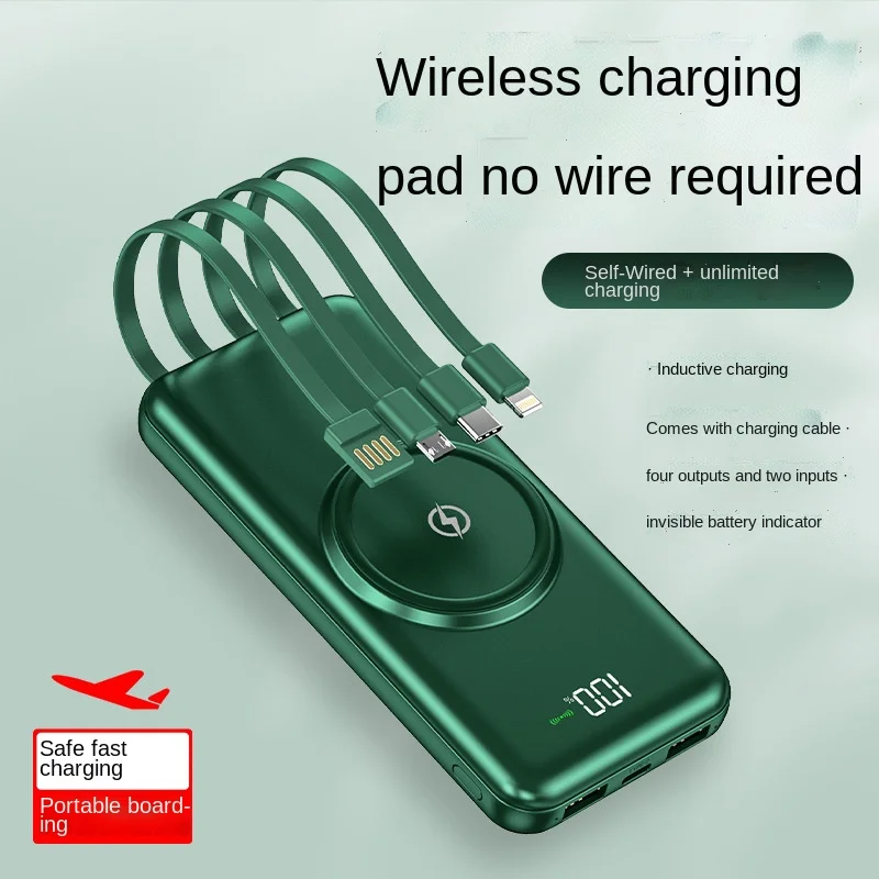 

Зарядное устройство с большой емкостью 30000 мАч, Беспроводная зарядка, быстрая зарядка, портативное зарядное устройство