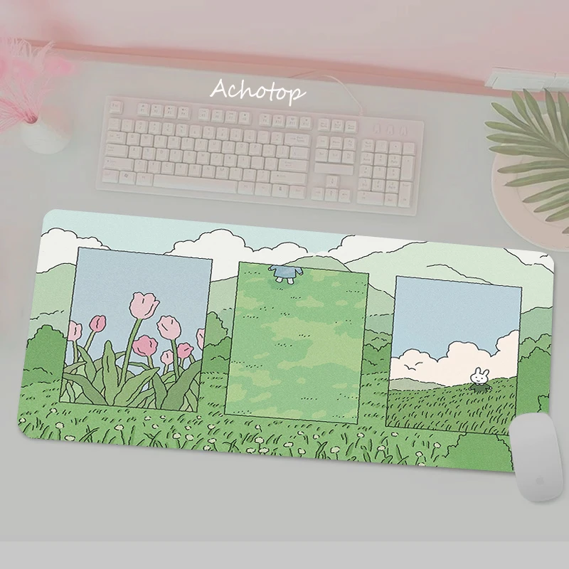

Pink Green Plant rug Mouse Pad Notbook Computer mousepad Cute 70x30cm Big Gaming Gamer to Laptop Speed Keyboard Mouse Mat
