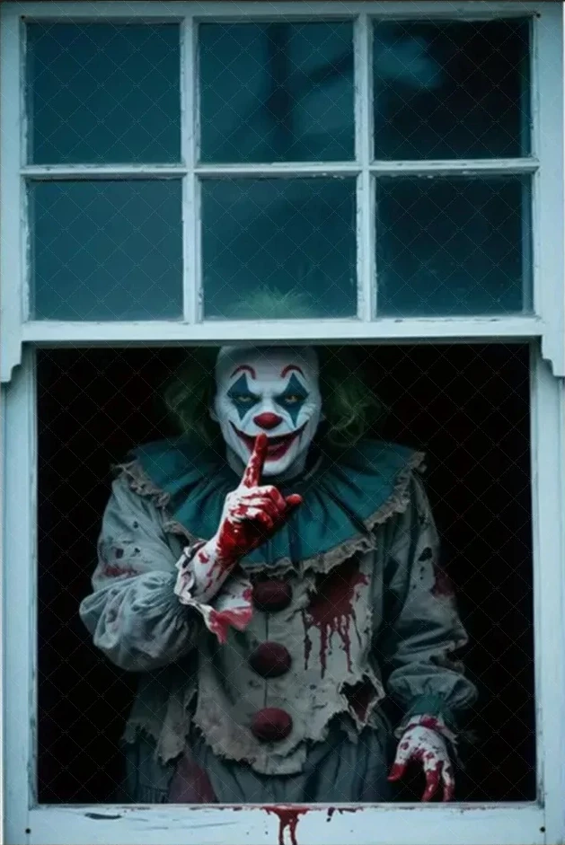 Scary Halloween Curtain Window Banner Horror Hanging Cloth Family Party Decoration Witch Zombie Ghosts Super Terrifying Backdrop