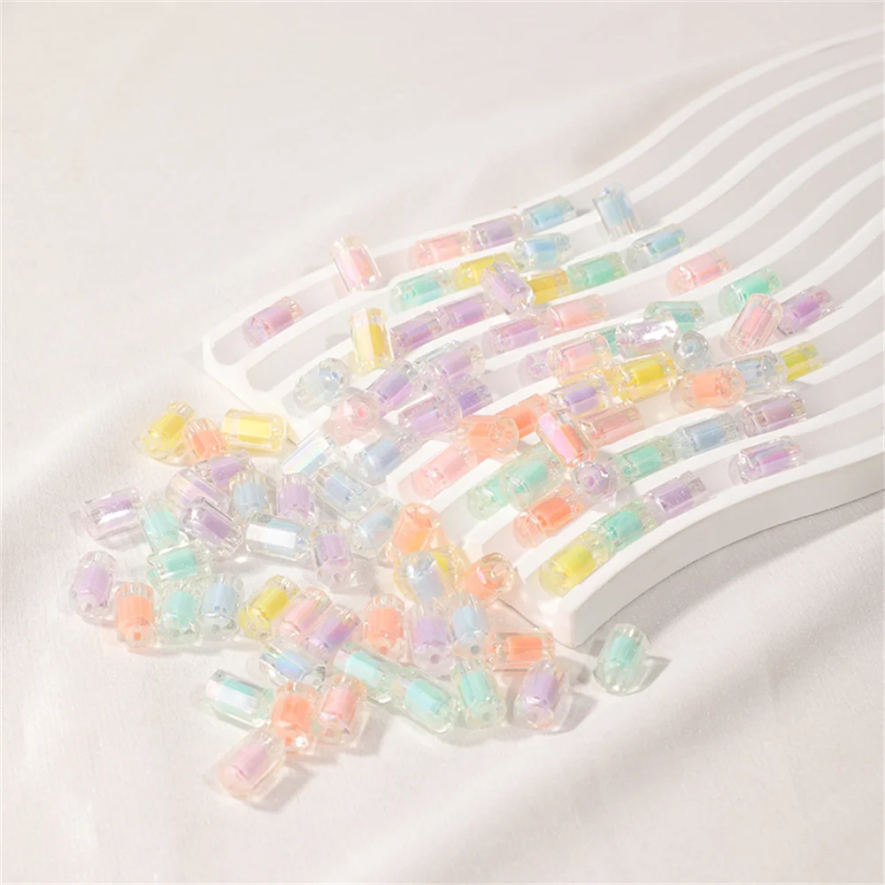 Бусины акриловые в форме бочонка россыпью 50 шт.