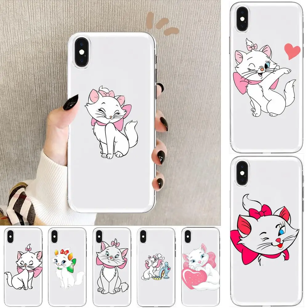 

disney mary cat cute Transparent Phone Case For XiaoMi Redmi 11lite ultra 10x 9 8A 7 6 A Pro T 5G K40 Anime protect Cover Silico