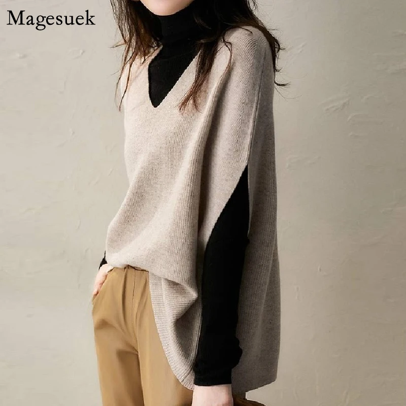 

Winter New Fashion Smart Sweater Vest Women Cashmere Sleeveless Pullover Knitted Solid Soft Wool Sweater Tops Pull Femme 16341