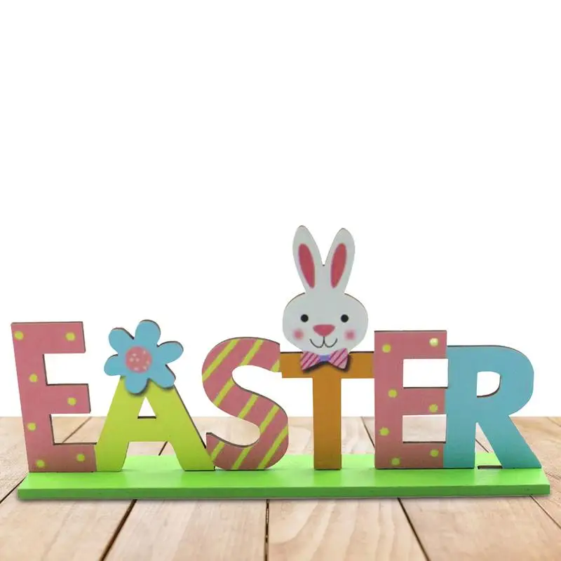 

Easter Bunny Chick Decor Wood Easter Ornaments With Easter Spring Alphabet Easter Table Decor Spring Decor For Tabletop Shelf