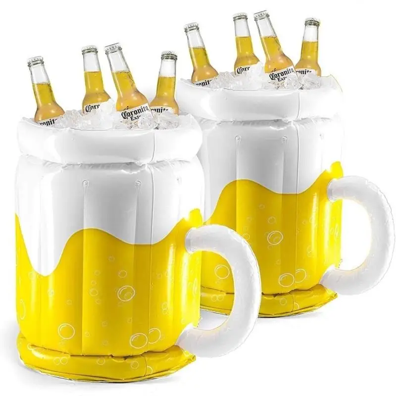

Inflatable Pvc Beer Mugs Coolers Summer Beach Water Toys Soda Ice Bucket Drinking Cup Home Bar Party Cold Water Drinks Mugs