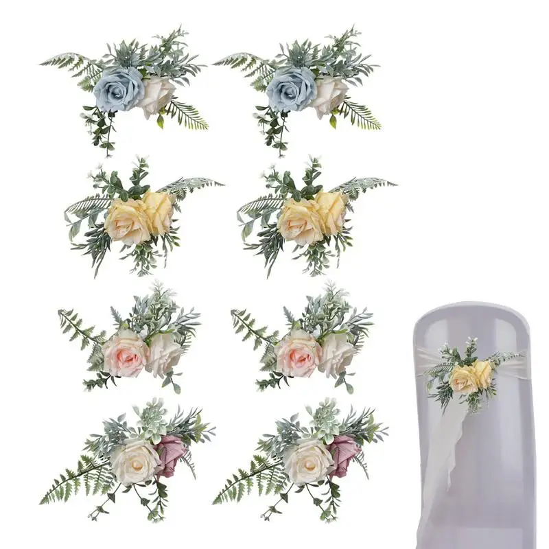 

Украшения для коридора, свадебная церемония, коридор, цветок для свадебной церемонии, набор из 8 искусственных цветов для коридора, свадебна...