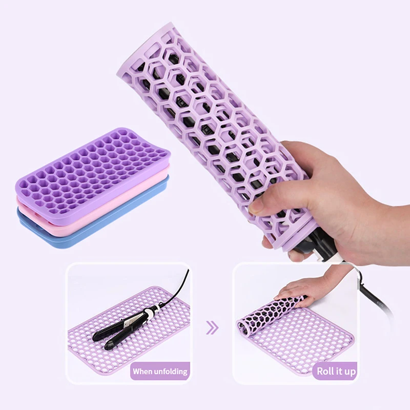

Silicone Heat Resistant Mat Pouch for Curling Iron Hair Professional Styling Tool Anti-heat Mats for Hair Straightener Curling