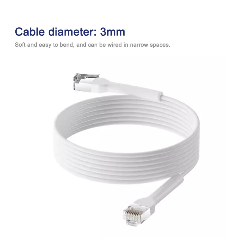 Linkwylan Тонкий гибкий медный сетевой патч-кабель Cat.6A F/UTP RJ45 30AWG ПВХ белый