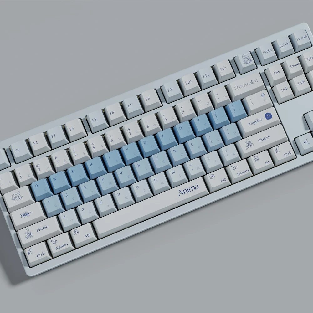 Клавиатура Механическая с 2 75u 3u 7u клавиатурой PBT Keycap Nemophlia 140 клавиш Anima любовь тема