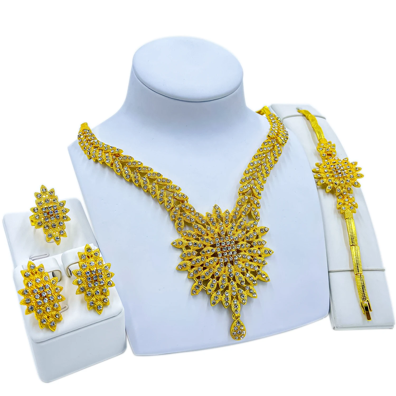 

Турецкая бижутерия, длинное ожерелье с кристаллами, элегантный женский браслет для танвечерние, серьги, кольцо, модные ювелирные изделия, а...