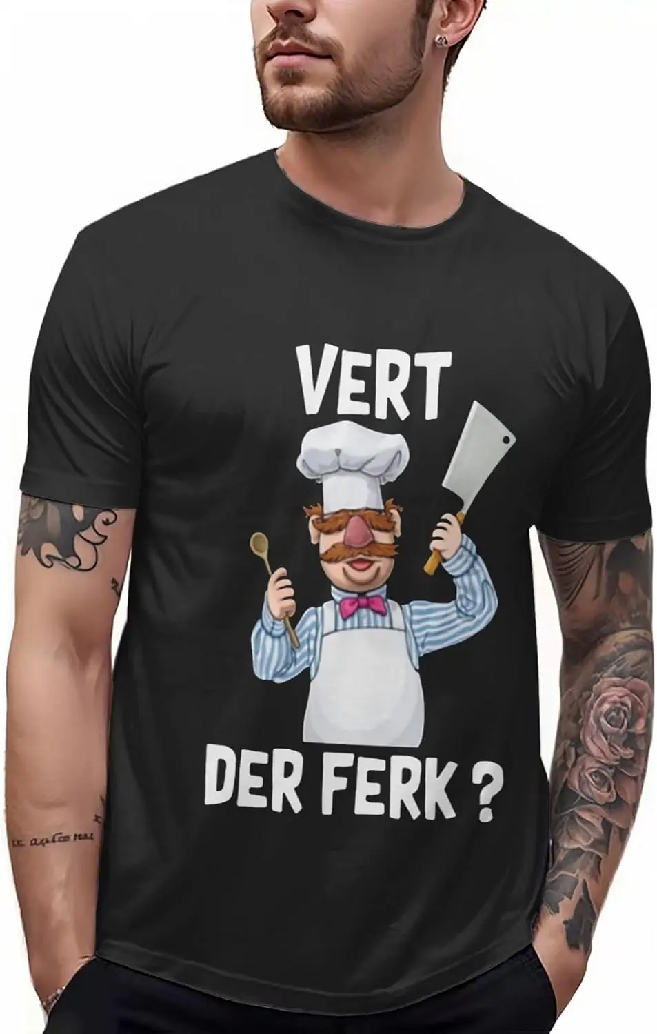 Аниме шведский шеф-повар Vert Der Ferk футболка мужская летняя с круглым вырезом и