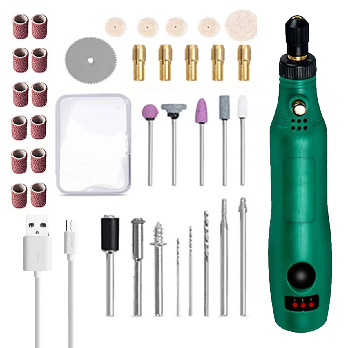 Cordless Mini Electric Drill Tool Woodworking Engraving Pen Set USB Rotary Tools Kit Polishing Drilling Grinder Machine Abrasive