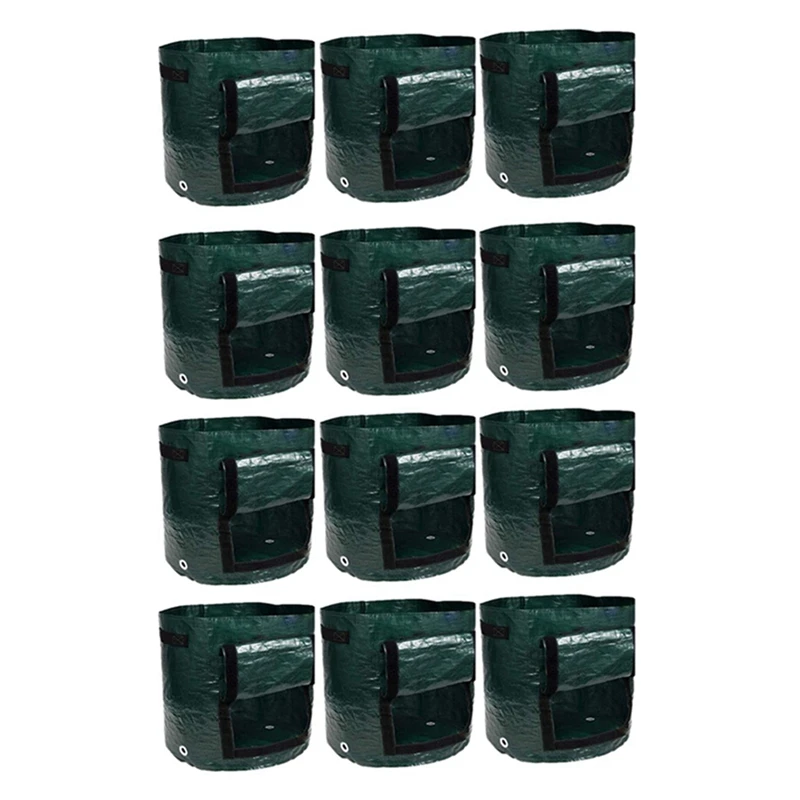 

12PCS Potato Grow Bags, 7 Gallons Garden Vegetable Planter With Handles Access Flap For Vegetables,Tomato,Carrot