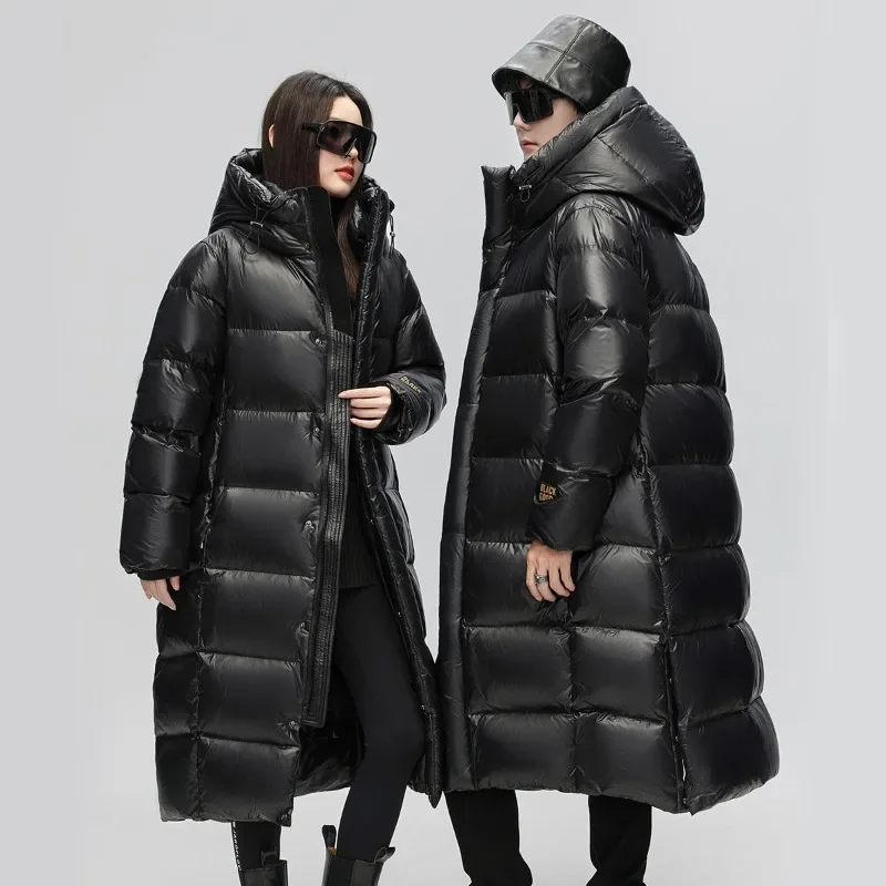 Дизайнерская одежда мужская Роскошная длинная пуховая куртка с капюшоном