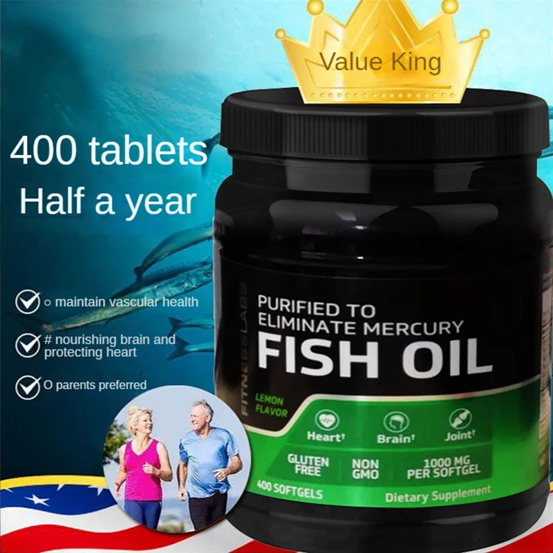 

400 pills deep-sea fish oil omega 3 cardiovascular protection DHA middle-aged and elderly fish liver oil health food