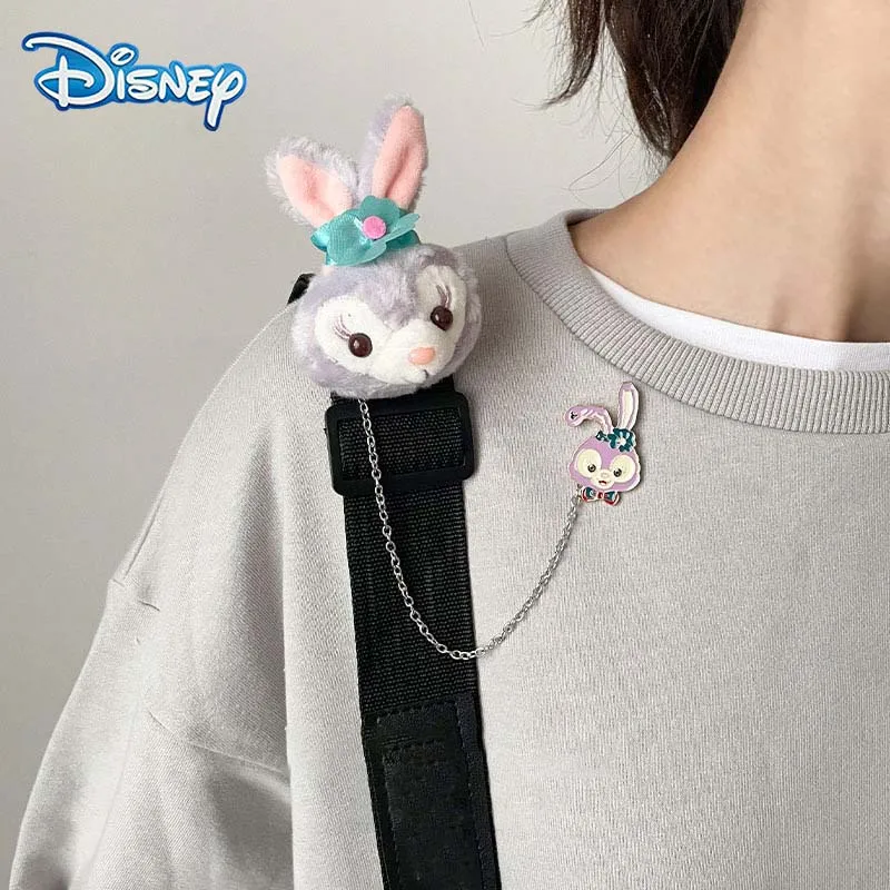 

Disney StellaLou LinaBell Shirley Bunny Plush Chain Brooch Kawaii Cute Anime Plush Pendant Accessories Clothes Pin Girl Gift Toy