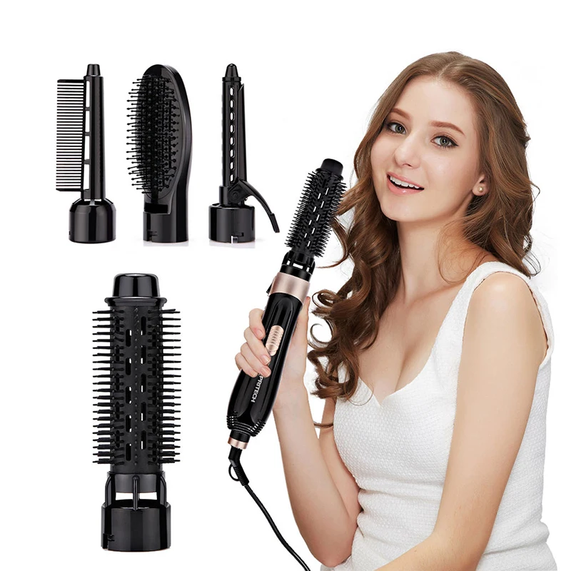 

Electric Hair Dryer Hair Blower Brush Negative Ion Hair Dryer Brush 4 In 1 Blow Dryer Hair Curling Iron Straightening Brush