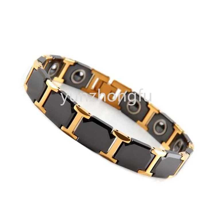 Японский и брикет браслет из титановой стали с керамической квадратной черной