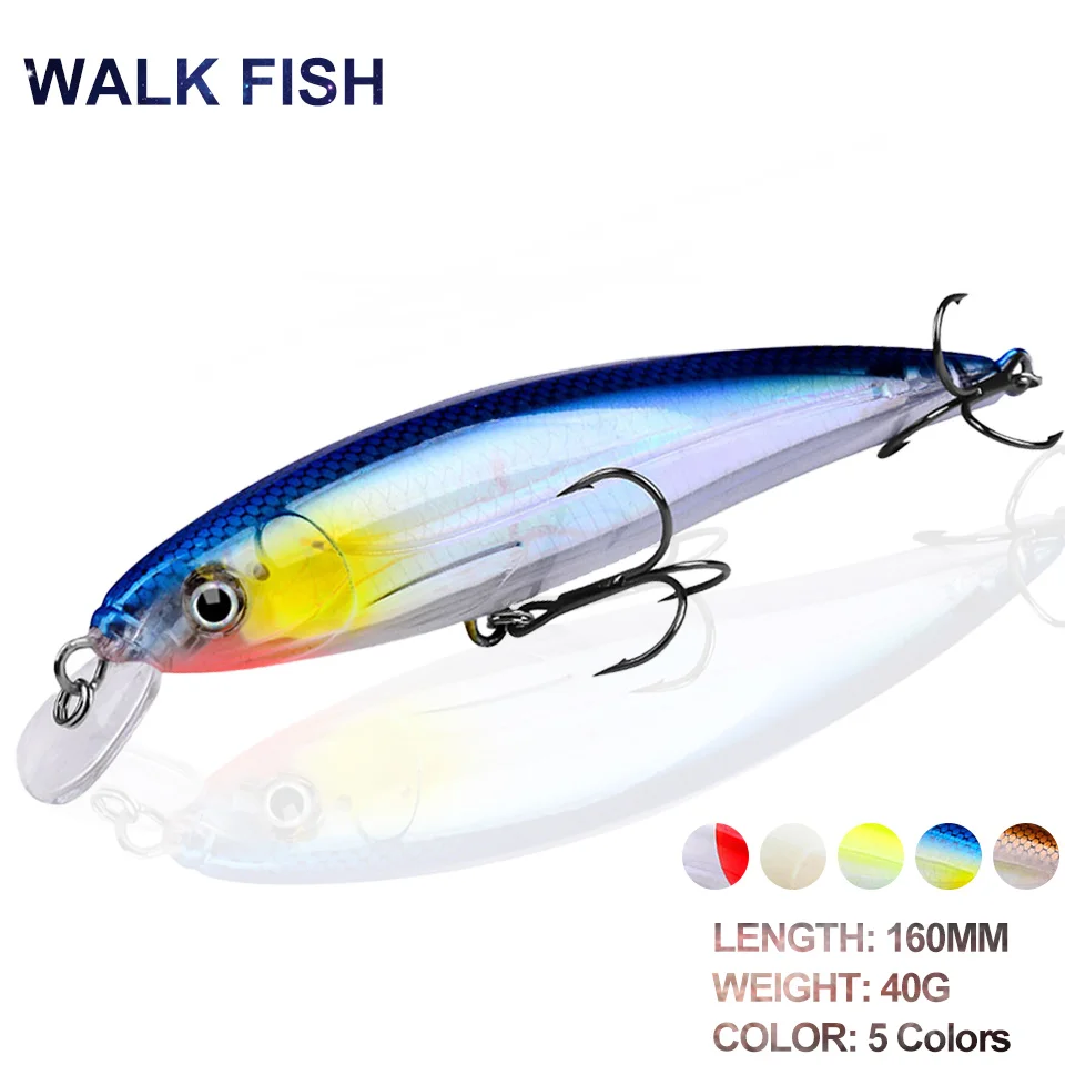 

1 шт. 16 см/40 г длинная литая блесна