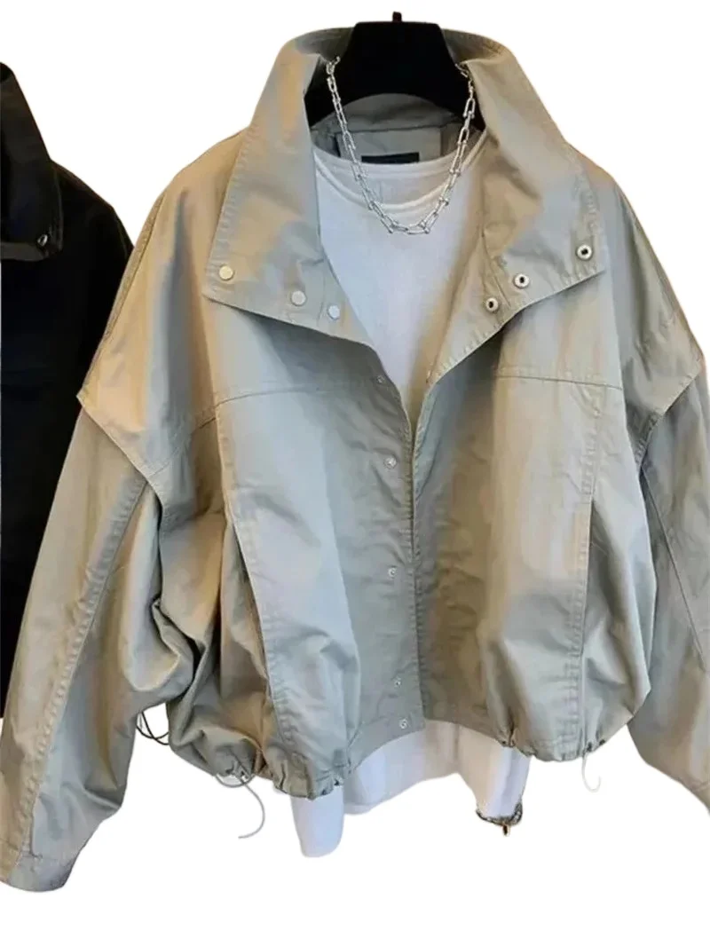 Женская однотонная куртка элегантное пальто с отложным воротником и длинным