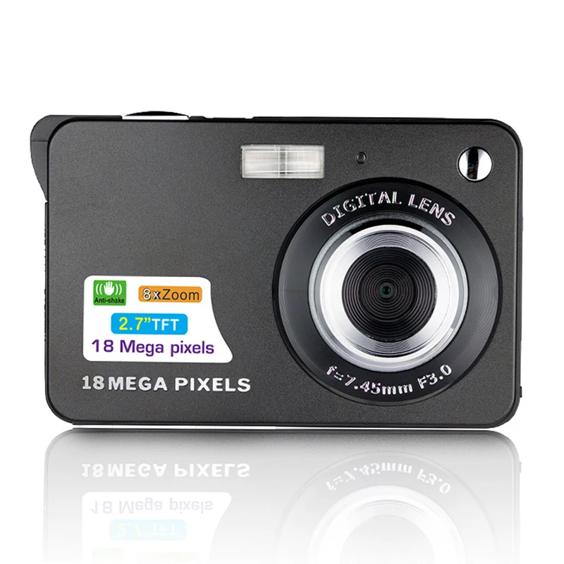 

Цифровая камера HD 2,7 дюйма, 18 МП, 8 зумов, перезаряжаемая тонкая карманная цифровая камера, портативная детская видеокамера, подарки для подростков