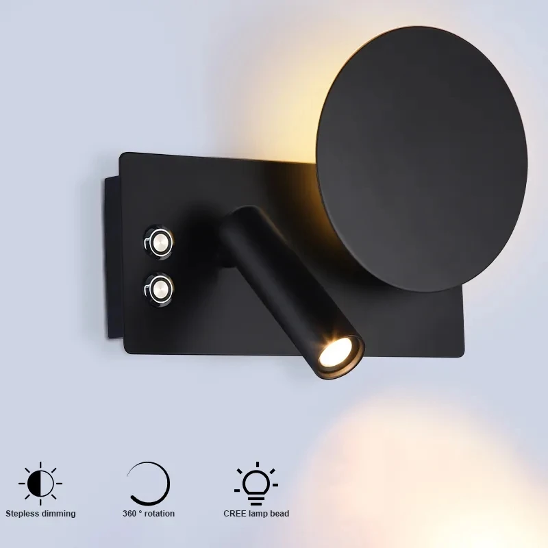 

Современная компактная прикроватная лампа с подсветкой и сенсорным выключателем, светильник для спальни, настенная лампа для чтения