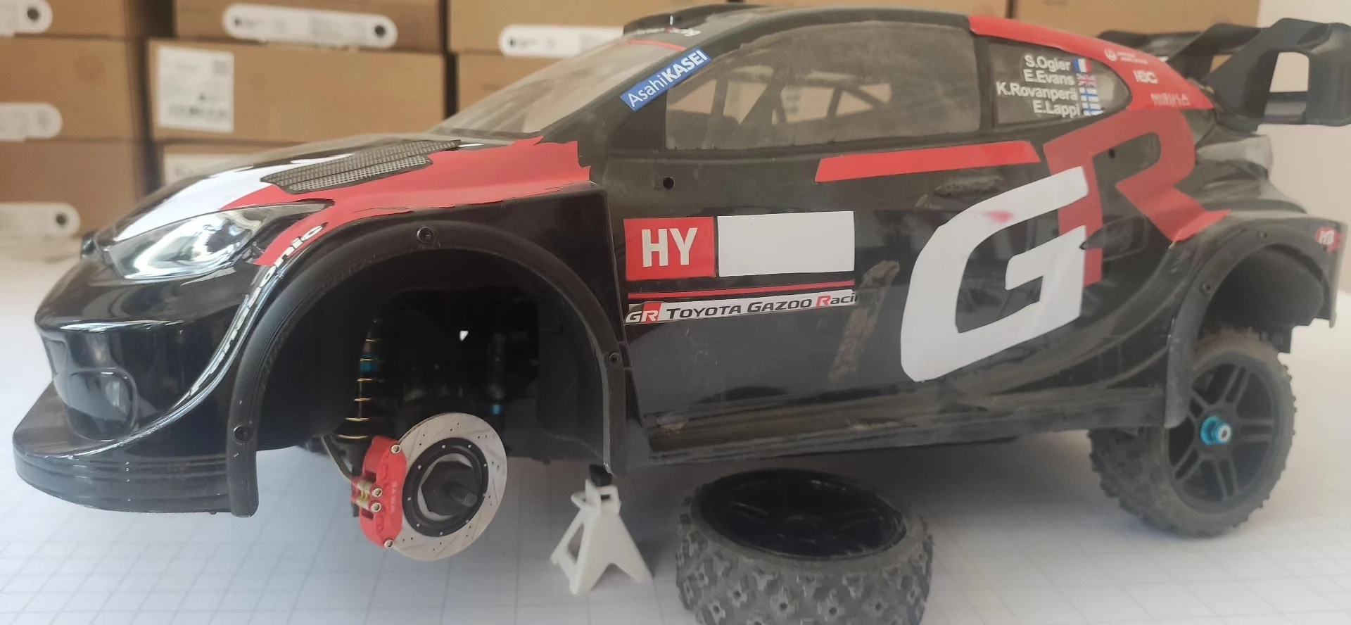Фото Тормозные суппорты Tamiya XV02 PRO в масштабе 1/10: Комплект для модернизации для ралли и дорожных симуляторов, не требующий разрушительной установки №3