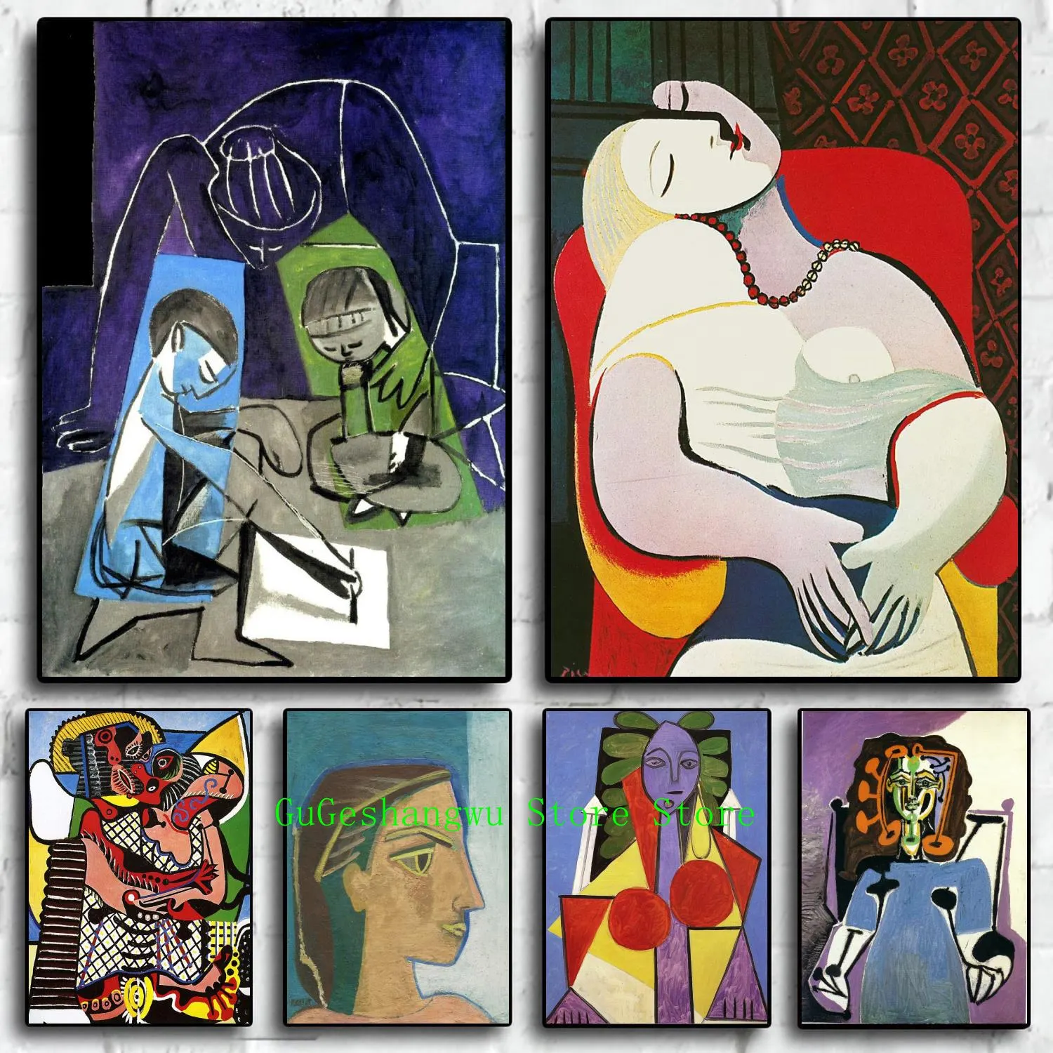 

picasso francoise gilot painting Canvas Art Poster and Wall Art Picture Print Modern Family bedroom Decor Posters