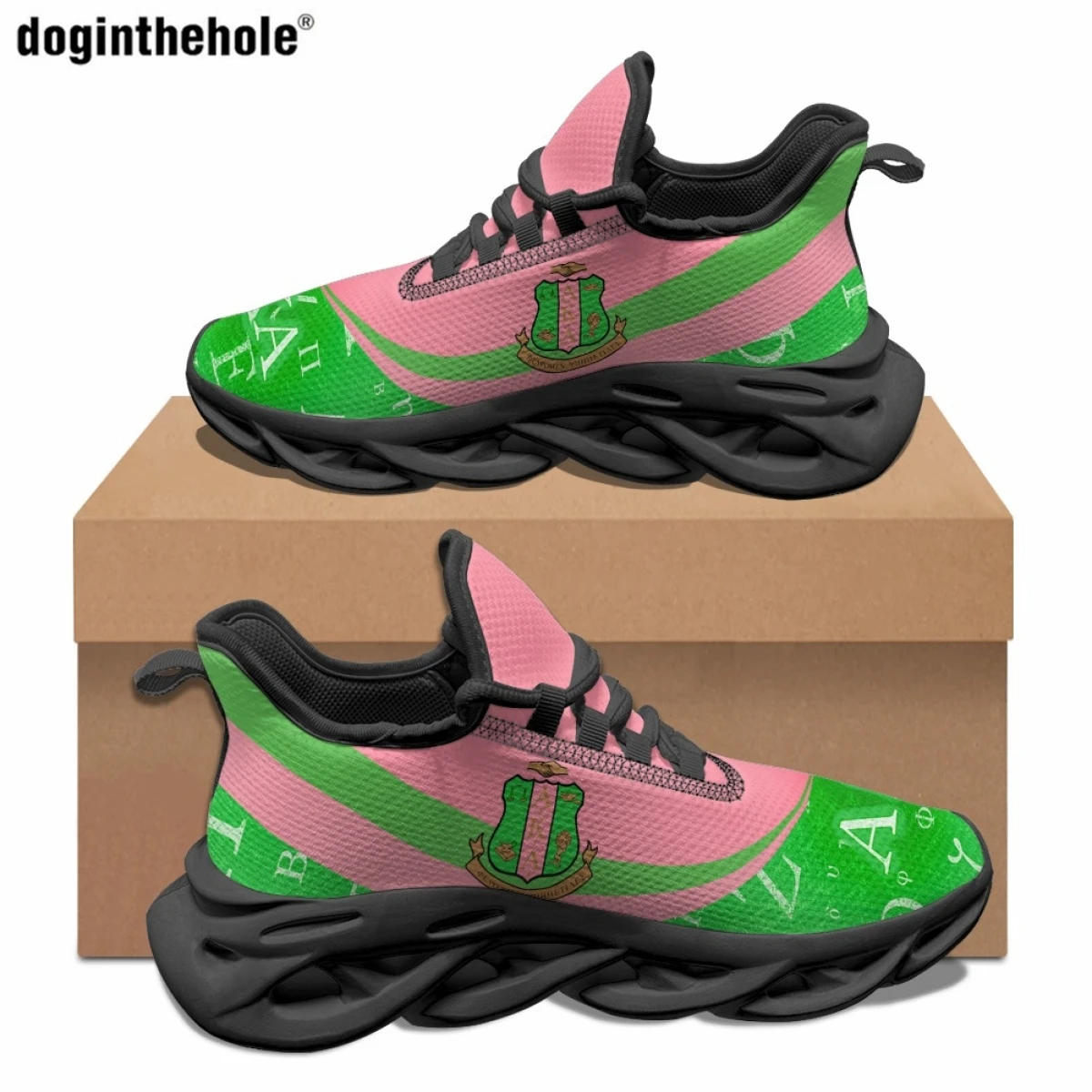 

Doginthehole Alpha Kappa Alpha Sorority Print Design Women's Fashion Sneakers Trendy New Classic Outdoor Sports Running Shoes