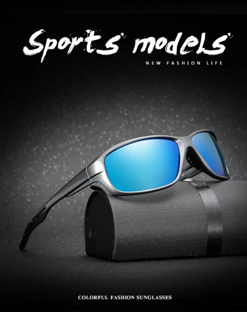 

очки солнечные мужские Sunglasses Square Sports Sun Glasses for Men Driving Fishing Black Frame Goggle Cycling UV400 очки