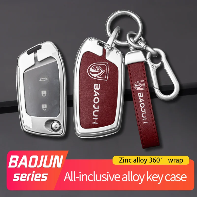 

Zinc Alloy Car Key Cover Case Holder Shell for Baojun Valli Kiwi E300plus Protector Keychain Bag Buckle Interior Accessories