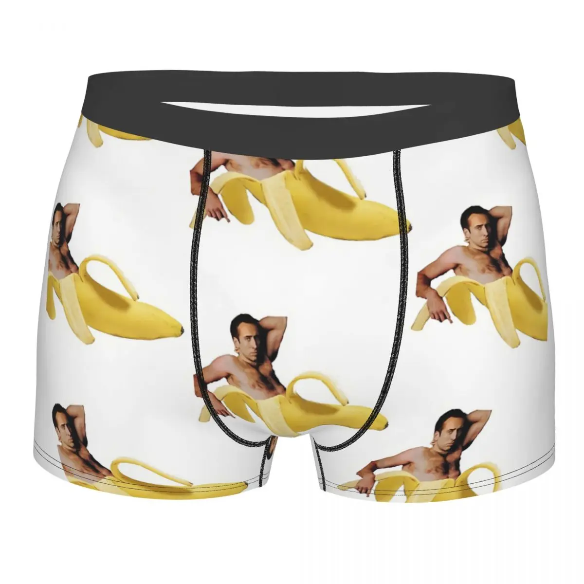 

Nicholas Cage Banana Men Boxer Briefs Meme Breathable Funny Underwear Top Quality Print Shorts Gift Idea