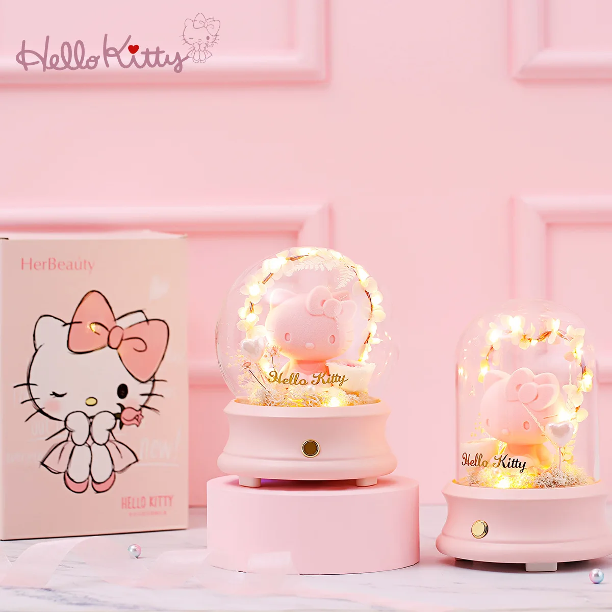 

8-дюймовая Колонка Hello Kitty Sanrio с подлинной авторизацией, вечная роза, Bluetooth-динамик, подарок на день Святого Валентина, креативный подарок, пра...