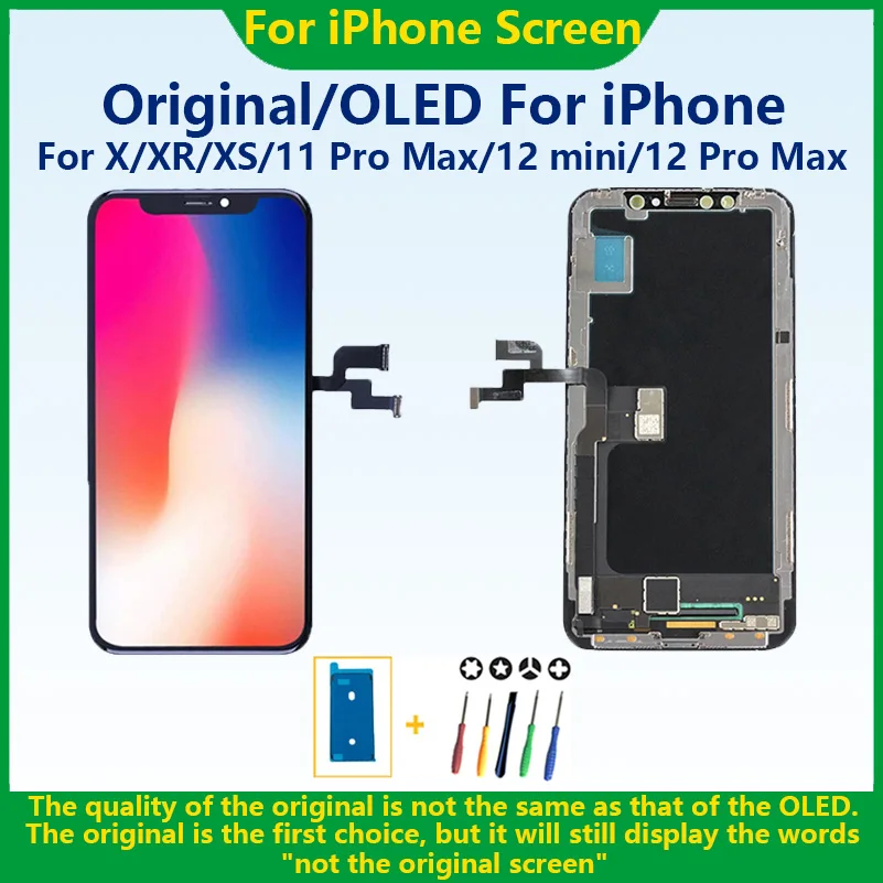 

For iPhone X OLED XS Max XR 11 Pro Max Original Screen With 3D Touch Digitizer Assembly 12 Pro Max Replacement Display