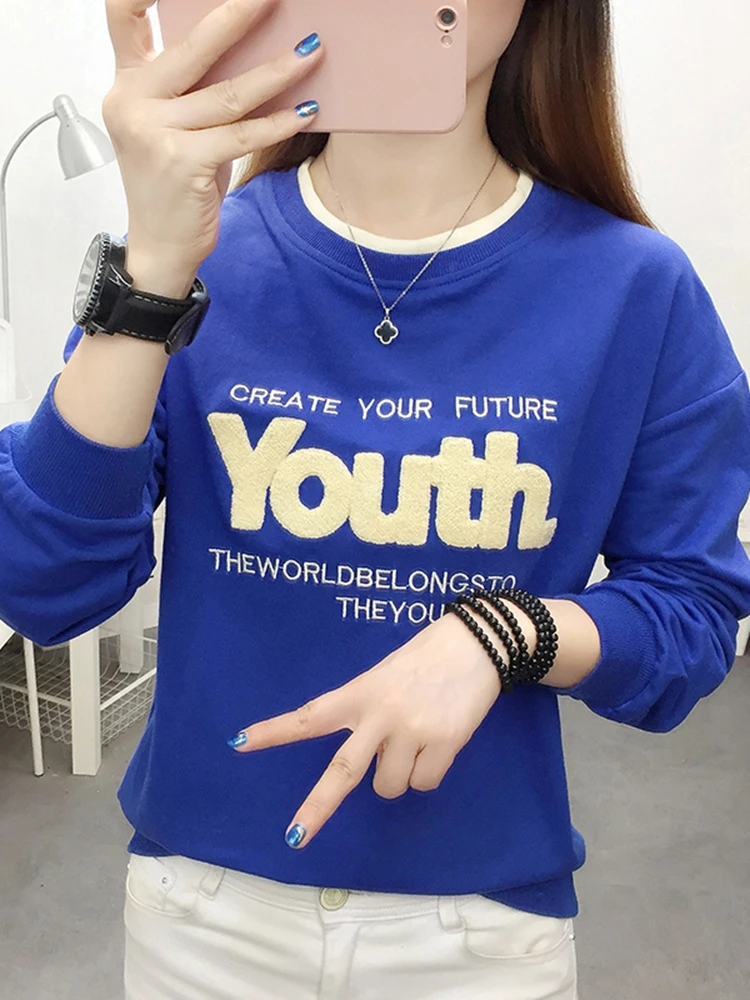 

BOBOKATEER Autumn Tshirt Women 2022 Long Sleeve Woman Tshirts O-Neck Sweatshirt Tee Shirt Femme T-shirty Damskie Camisetas Mujer