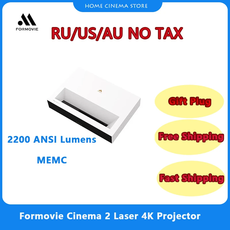

Formovie Cinema 2 4K Ultra Short Throw Laser Projector Fengmi C2 2200 Ansi Lumens ALPD3.0 MEMC Dolby Vision Home Ciname Beamer
