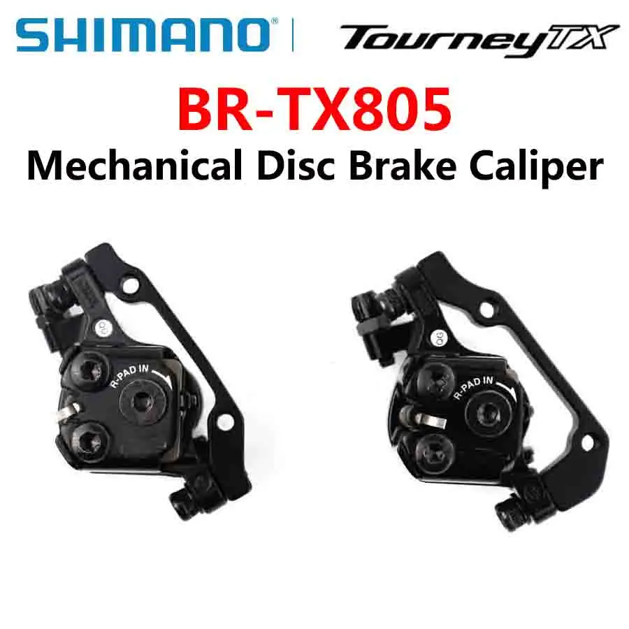 

Тормозной суппорт Shimano Tourney BR TX805, ручной тормоз с полимерными колодками, передний и задний тормоз для горного велосипеда, механический диско...