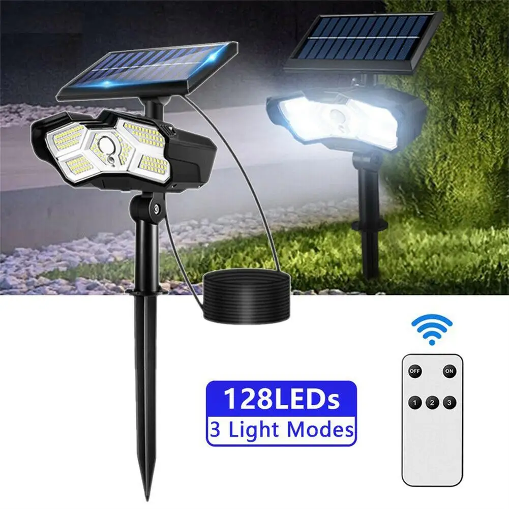 Led Solar Flood Light Super Bright 6000K Pir Motion Sensor 3 Adjustable Modes Underground Light Outdoor Garden Lawn Lamp