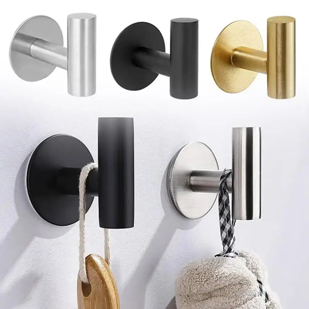 

Sliver Painted Stainless Steel Single Robe Hooks Wall Bathroom Hook Towel Hang Mounted Hardware Clothes Hook G7S8
