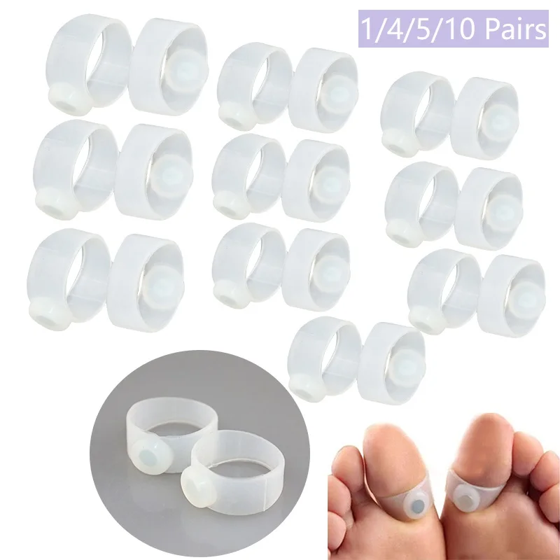 

1/4/5/10 Pair Magnetic Therapy Slimming Toe Rings Fast Lose Weight Burn Fat Reduce Fats Body Silicone Foot Massage Toe Rings