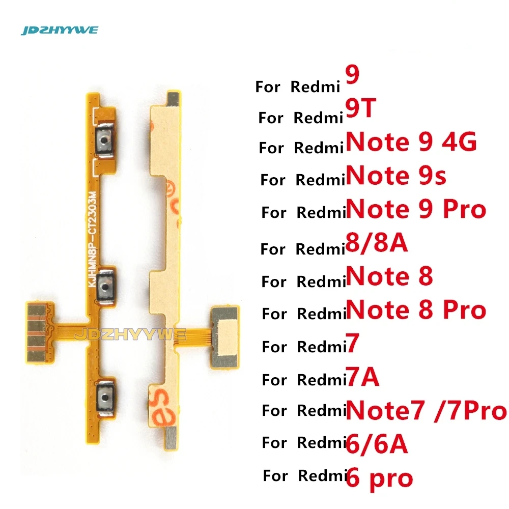 Боковая кнопка громкости гибкий кабель для Xiaomi Redmi 9 9T 6 Pro 6A 7 7A 8A Note 8 4G 9s ВКЛ./ВЫКЛ.
